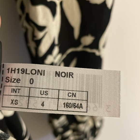 ba&sh Lonik Lady Jumpsuit Long Sleeve Floral Wide Leg Black Cream Womens 4 - Picture 11 of 13